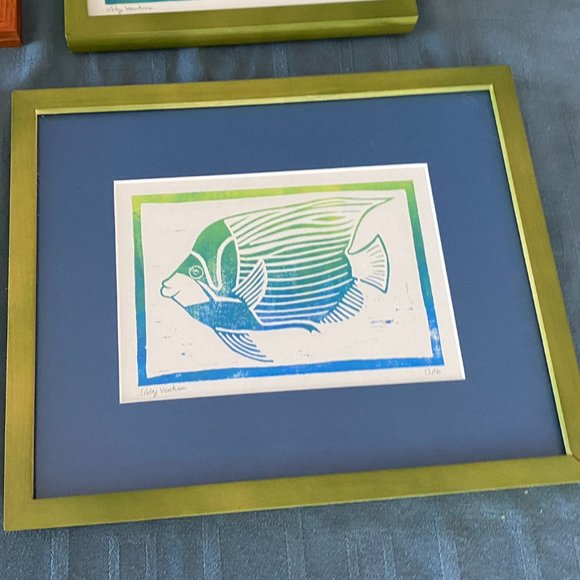 Set of 4 fish block prints - Picture 3 of 5